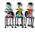Metal Lady Sitting Musician Showpiece (Set of 3) - rear_view