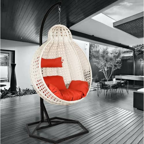 Tique Wicker Swing in White Colour