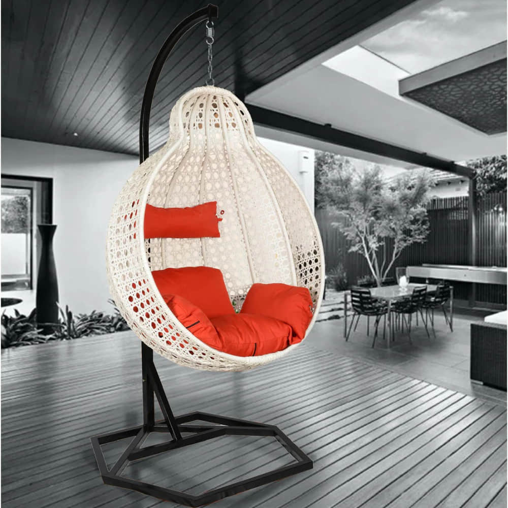 Tique Wicker Swing in White Colour - photo