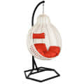 Tique Wicker Swing in White Colour - front_view