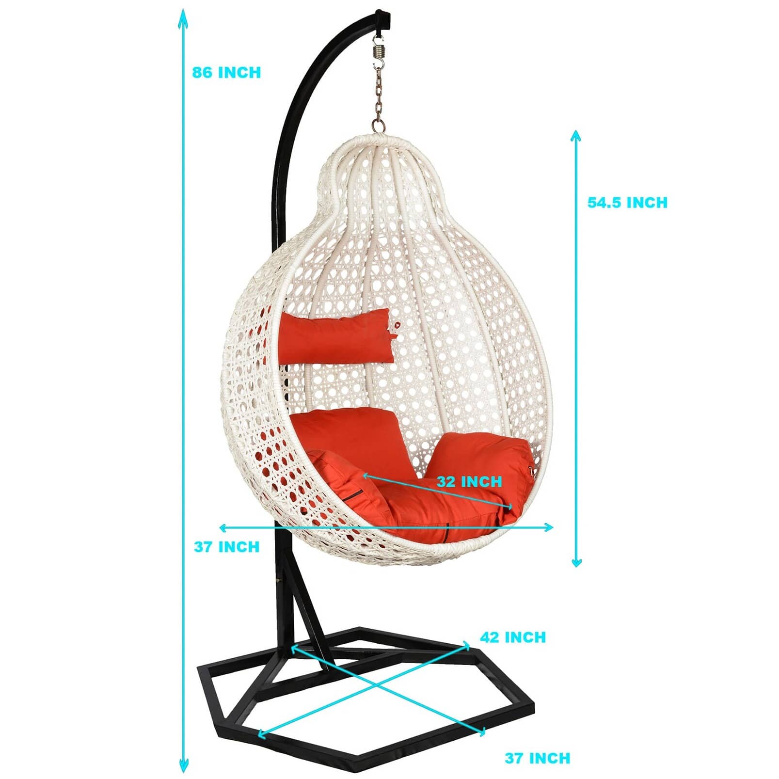 Tique Wicker Swing in White Colour