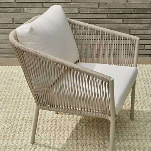 Outdoor Chair Set ( beige braided & rope)