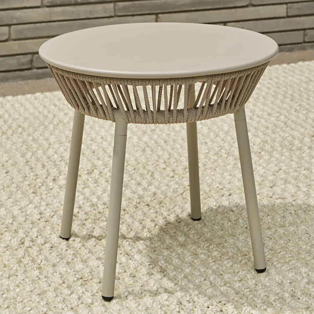 Outdoor Chair Set ( beige braided & rope) - left_view