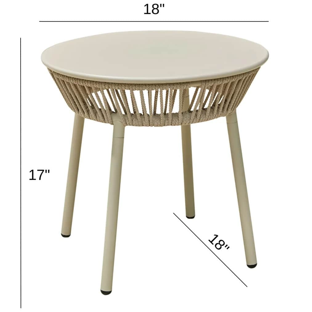 Outdoor Chair Set ( beige braided & rope) - right_view