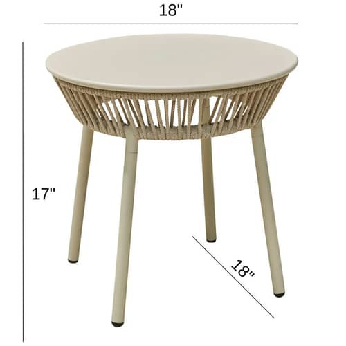 Outdoor Chair Set ( beige braided & rope)