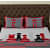 Red Colored Printed Queen Double Cotton Bedsheet With 2 Pillow Cover - top_view