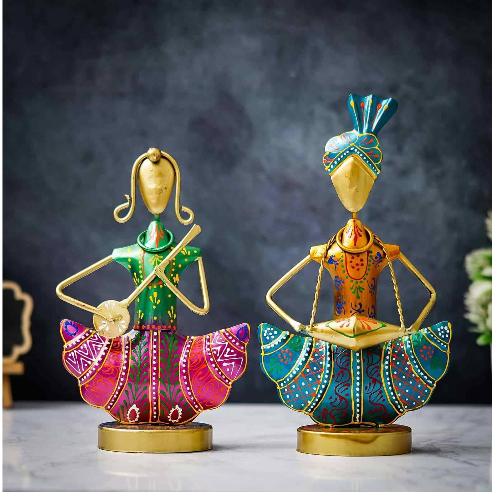 Metal Rajasthani Showpiece (Set of 2)