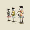 Antique Decorative Tribal Musician Dolls (Set of 3) - top_view