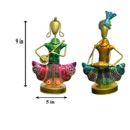 Metal Rajasthani Showpiece (Set of 2)