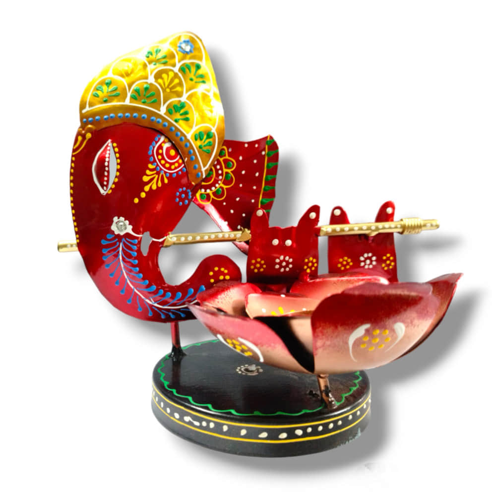 Decor Antique Lord Ganesha T-Light Candle Holder - photo