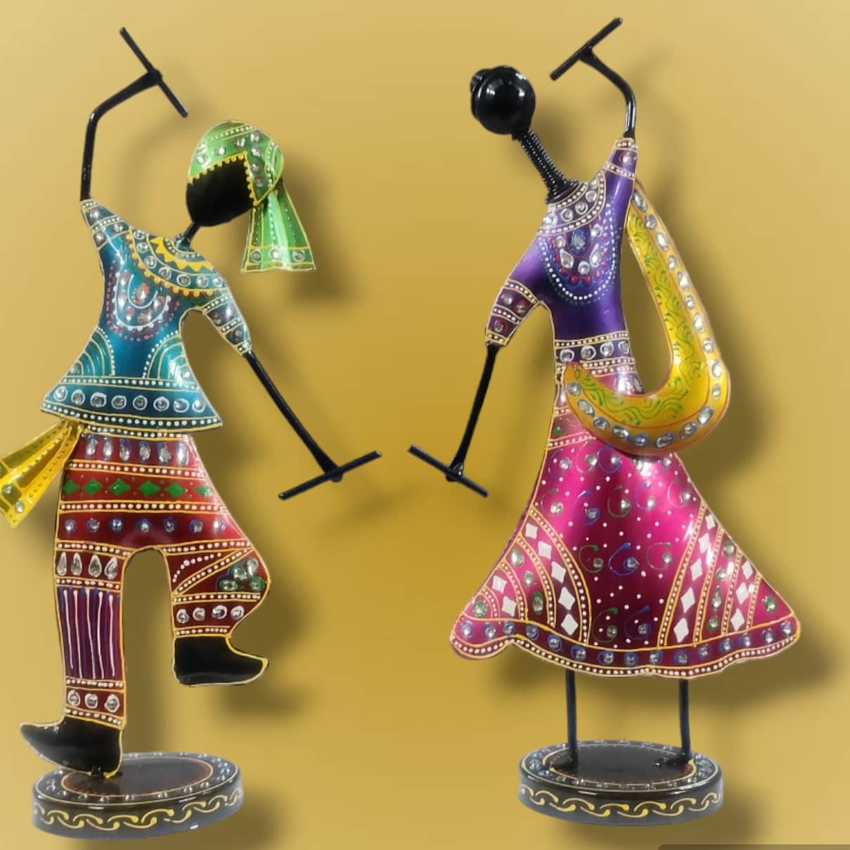 Rajasthani Garba Couple Showpiece (Set of 2) - top_view