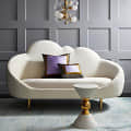 Velvet 2-Seater Couch Cloud Shape With Golden Legs - front_view