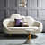 Velvet 2-Seater Couch Cloud Shape With Golden Legs - front_view