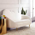 Velvet 2-Seater Couch Cloud Shape With Golden Legs - top_view
