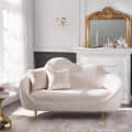 Velvet 2-Seater Couch Cloud Shape With Golden Legs - left_view