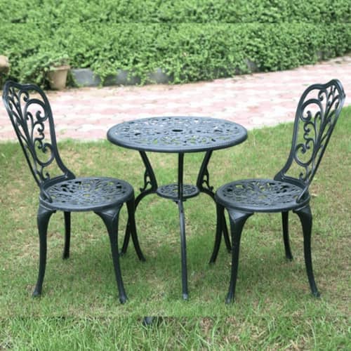 Andorra Cast Aluminum 2 Seater Patio Garden Chair & Table