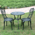 Andorra Cast Aluminum 2 Seater Patio Garden Chair & Table - front_view