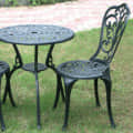 Andorra Cast Aluminum 2 Seater Patio Garden Chair & Table - top_view