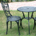 Andorra Cast Aluminum 2 Seater Patio Garden Chair & Table - rear_view