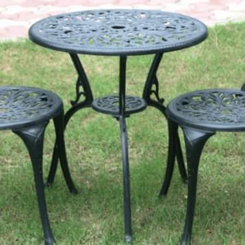 Andorra Cast Aluminum 2 Seater Patio Garden Chair & Table