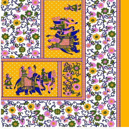 Attractive Yellow Colored Jaipuri Print Cotton Double Bedsheet with 2 Pillow Cover - front_view