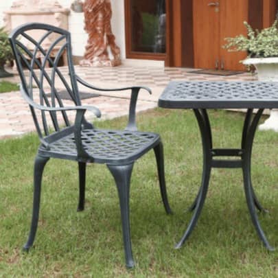 Adella Set Of 2 Cast Aluminum Chair & 1 Table