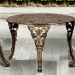 Bergere Brown Cast Aluminum Chair & Table Set - top_view