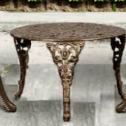Bergere Brown Cast Aluminum Chair & Table Set