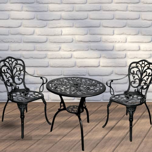 Noah Cast Iron Table & 2 Chair Set