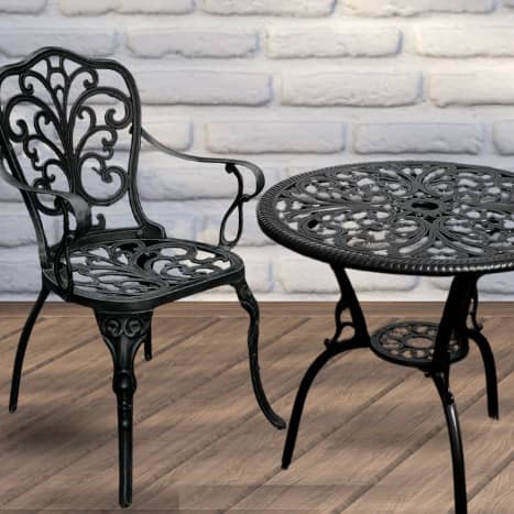 Noah Cast Iron Table & 2 Chair Set