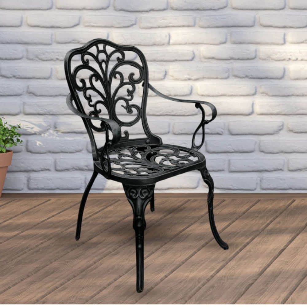 Minceta Set Of 4 Cast Aluminum Chair - photo