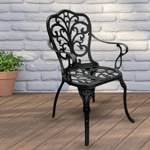 Minceta Set Of 4 Cast Aluminum Chair