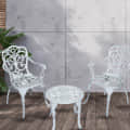 Clint Cast Aluminium Chair and Cast Iron Table Set - rear_view
