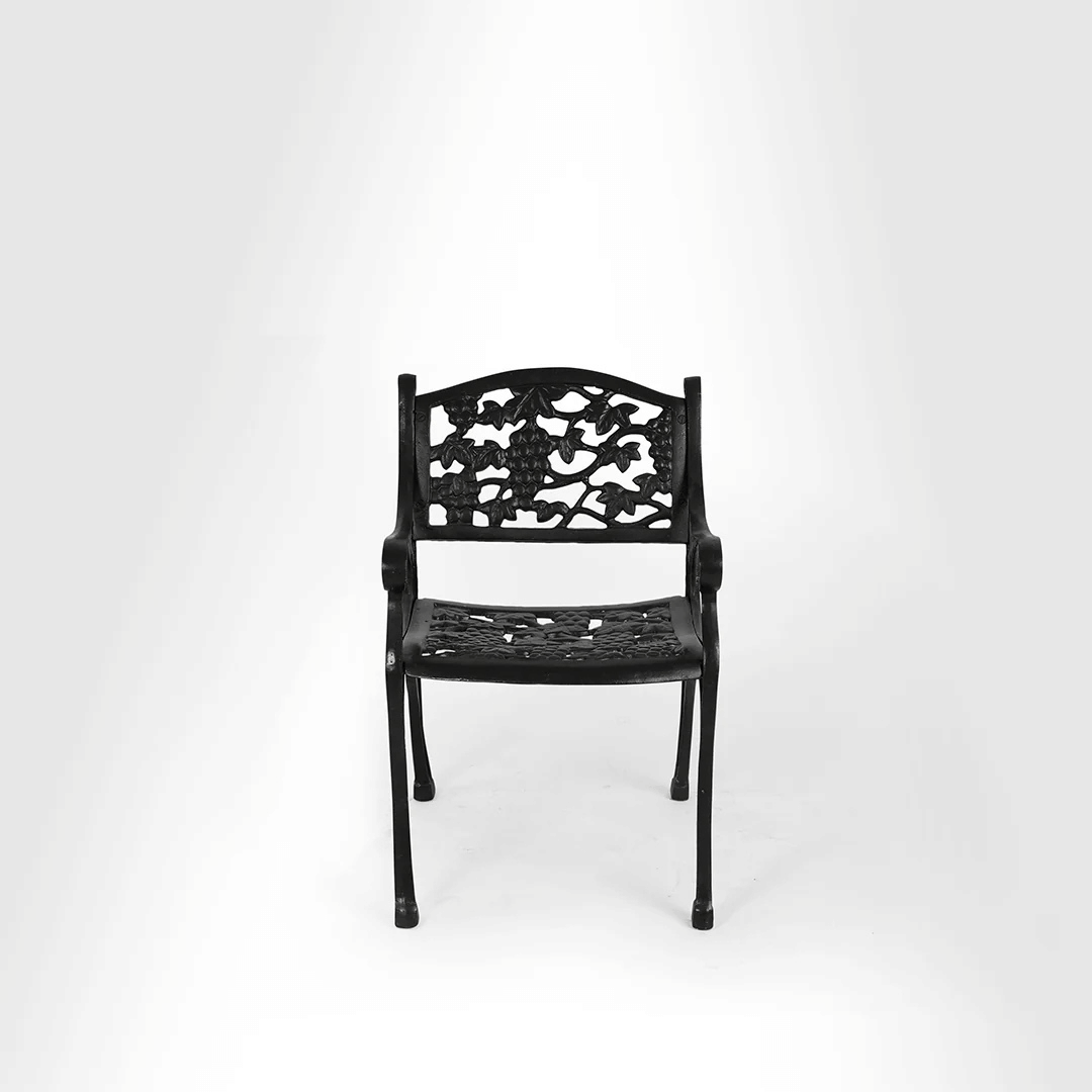 Rezzan Set Of 2 Cast Iron Table And Chair Set - top_view
