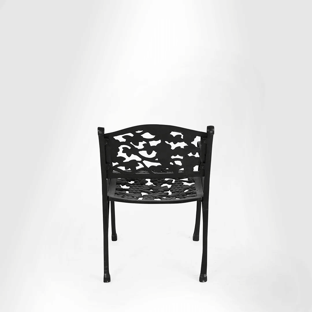 Rezzan Set Of 2 Cast Iron Table And Chair Set - rear_view