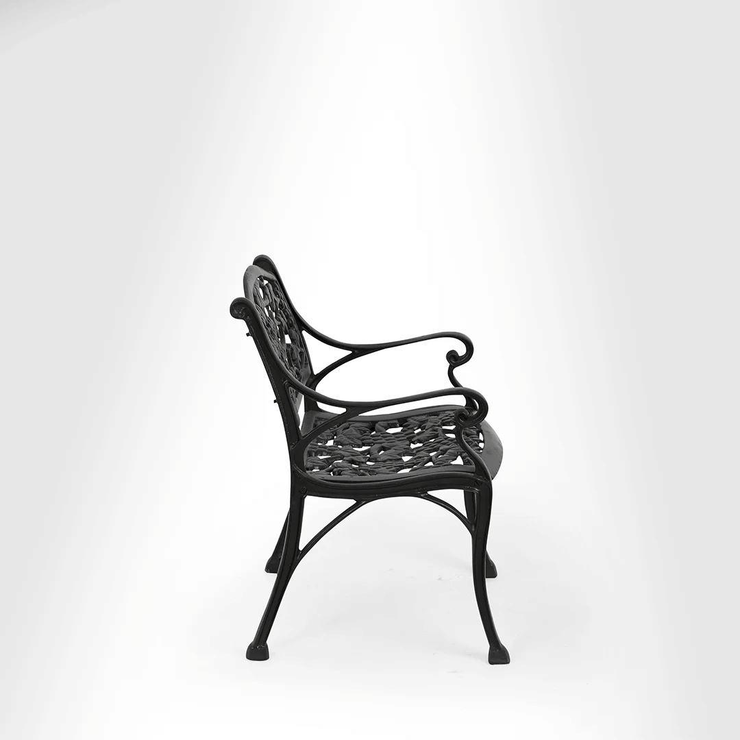 Rezzan Set Of 2 Cast Iron Table And Chair Set - right_view