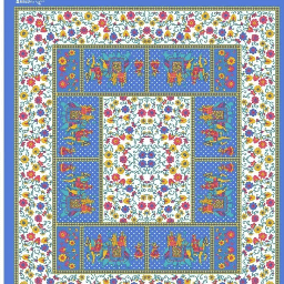 Exceptional Blue Colored Jaipuri Print Cotton Double Bedsheet with 2 Pillow Cover - rear_view