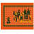 Majesty Orange Printed Cotton Double Bedsheet With 2 Pillow Cover - top_view