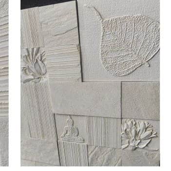 Stone Buddha Carving Wall Tile - right_view