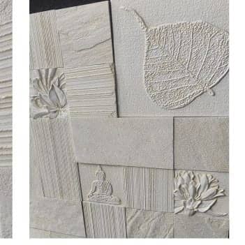 Stone Buddha Carving Wall Tile