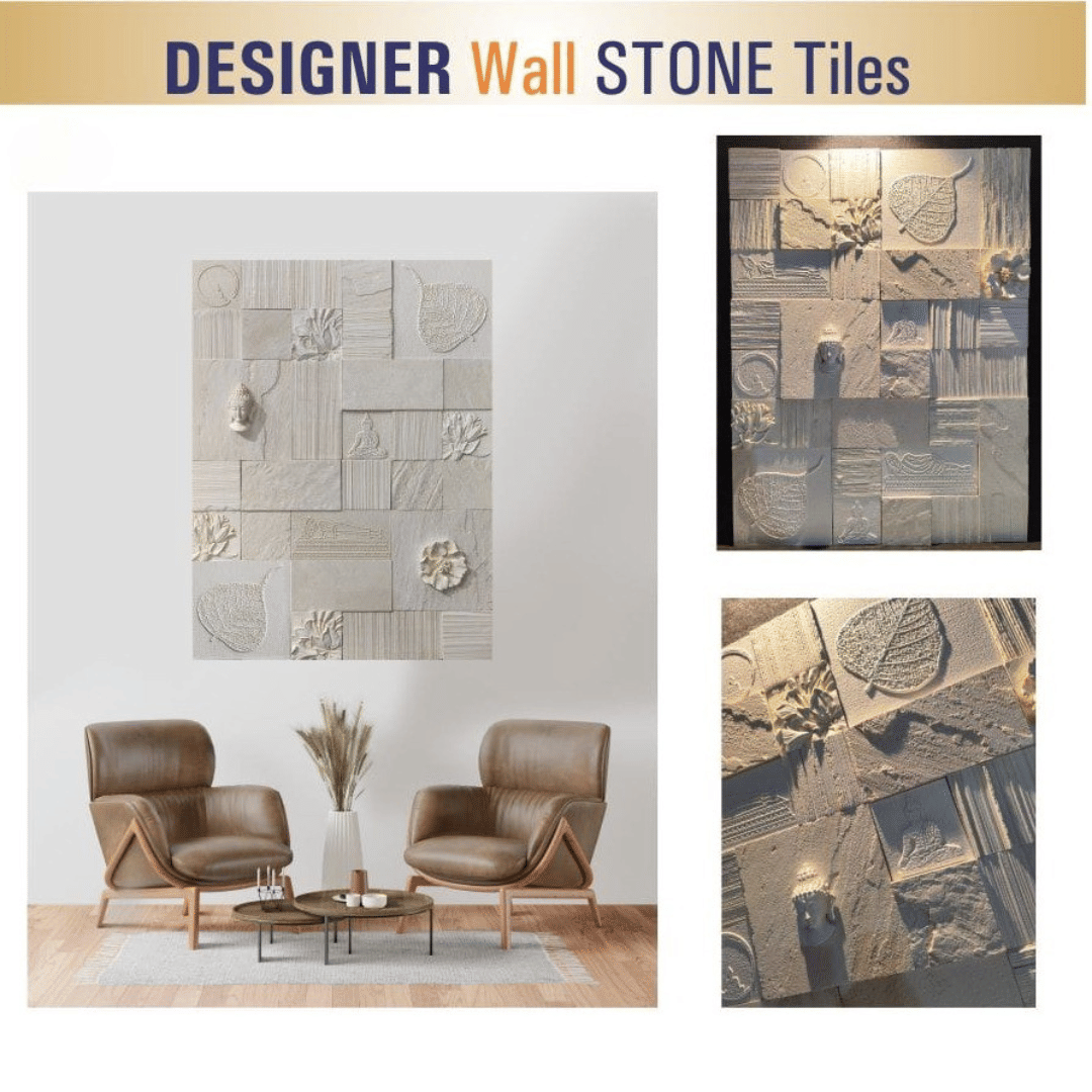 Stone Buddha Carving Wall Tile
