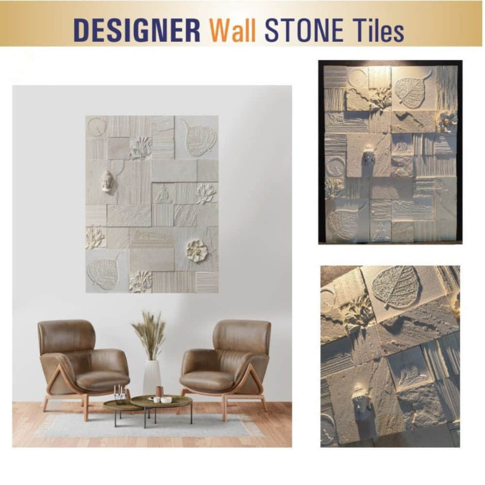 Stone Buddha Carving Wall Tile - photo