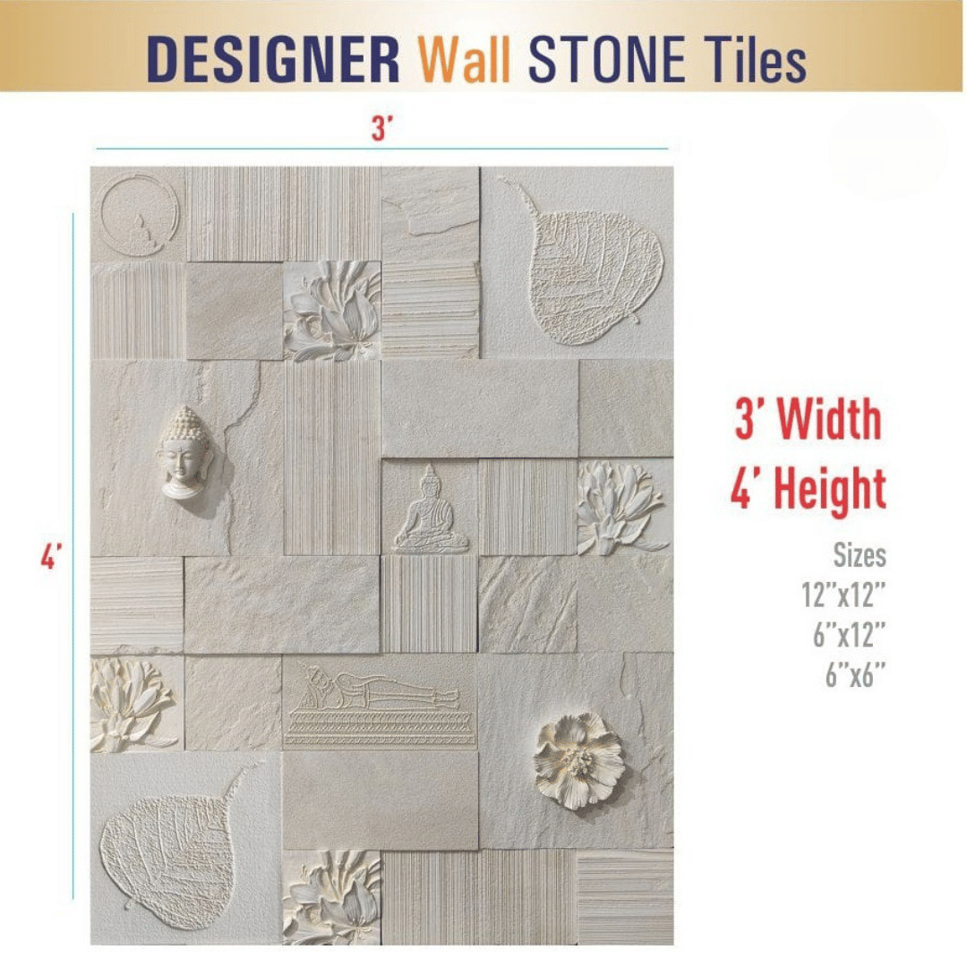 Stone Buddha Carving Wall Tile