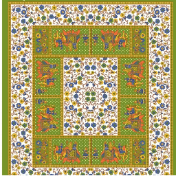 Printed Cotton Double Bed sheet With 2 Pillow Cover Green - rear_view