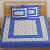 Printed Cotton Double Bed sheet With 2 Pillow Cover/ Blue - top_view