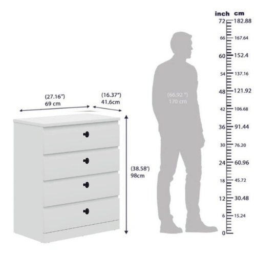 Engineered Wood Chest of Drawer with 4 Drawers