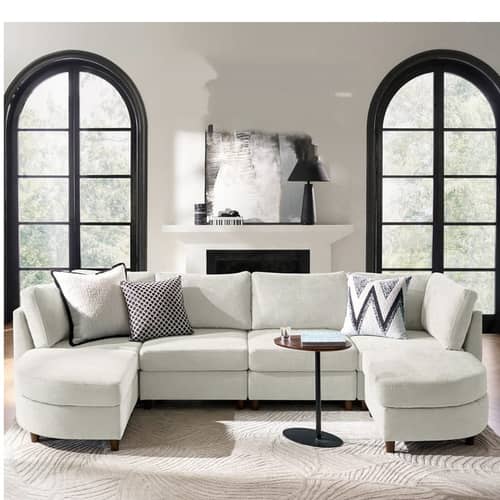 Alzera Convertible U Shaped 6 Seater Sofa Set