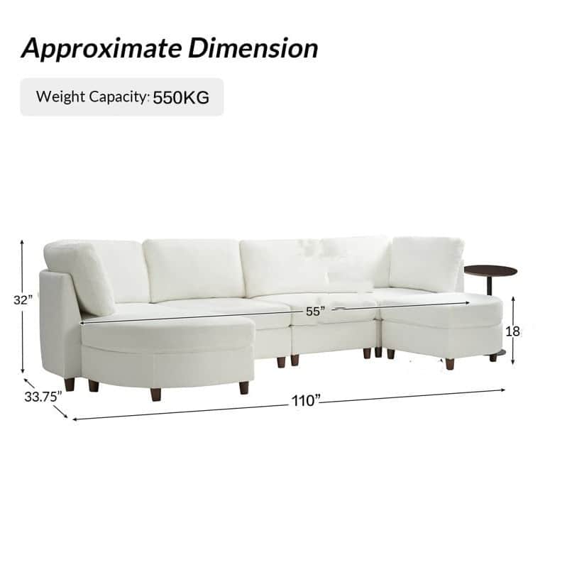Alzera Convertible U Shaped 6 Seater Sofa Set - top_view
