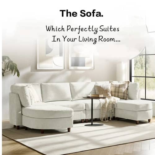 Alzera Convertible U Shaped 6 Seater Sofa Set