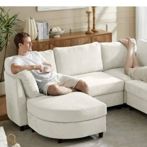 Alzera Convertible U Shaped 6 Seater Sofa Set